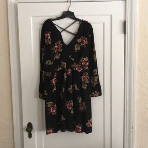 American Rag plus Boho floral bell sleeve dress